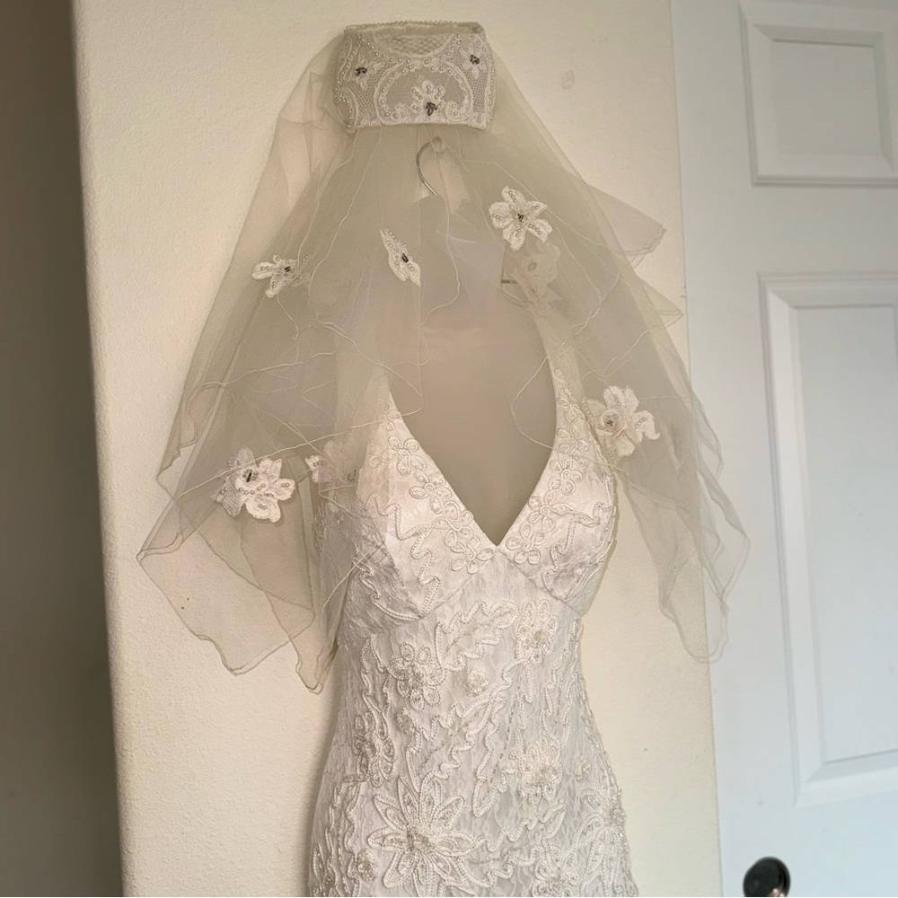 Stunning Beaded Sue Wong Nocturne Lace Wedding Dress - Size 4 - Picture 7 of 15